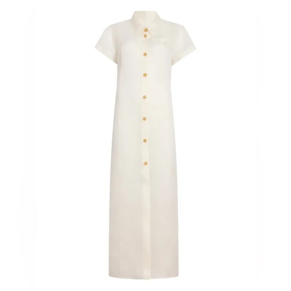 Khaite Effy Silk and Organza Blend Shirt Dress